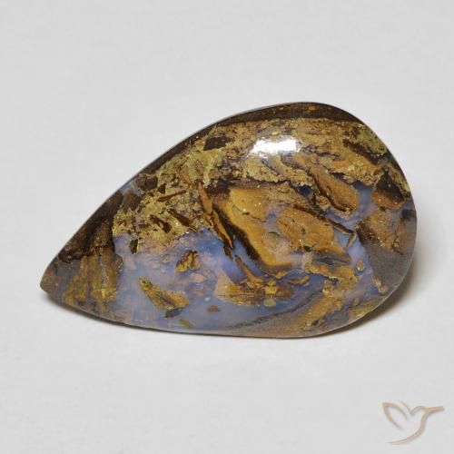 9.98ct 天然 マルチカラー ボルダーオパール, 洋梨の形, オペーク