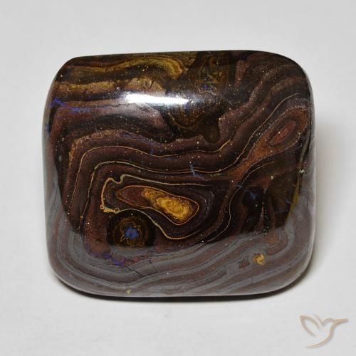 42.66ct 天然 マルチカラー ボルダーオパール, クッション, オペーク