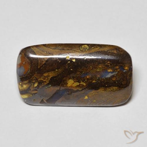 6.97ct 天然 マルチカラー ボルダーオパール, クッション, オペーク