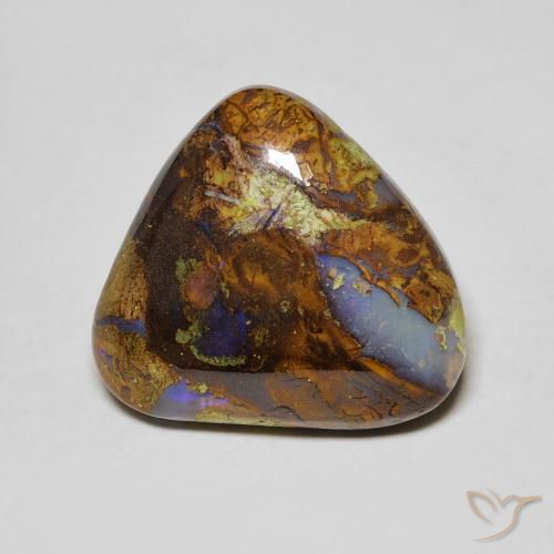 6.17ct 天然 マルチカラー ボルダーオパール, トリリオン, オペーク
