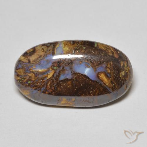 7.48ct 天然 マルチカラー ボルダーオパール, 楕円形, オペーク