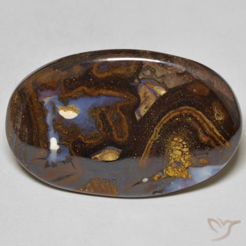 12.31ct 天然 マルチカラー ボルダーオパール, 楕円形, オペーク