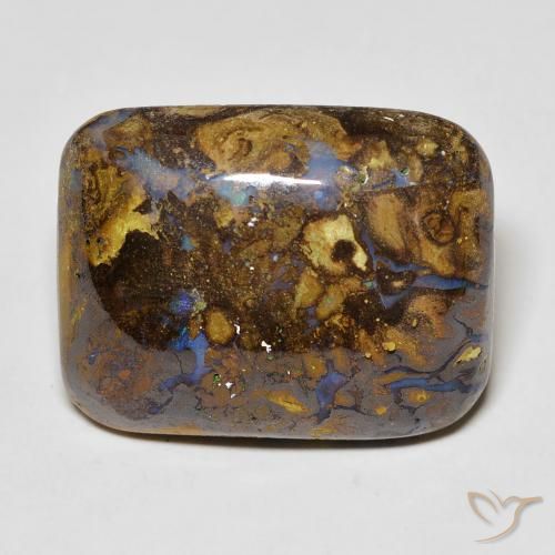 20.10ct 天然 マルチカラー ボルダーオパール, クッション, オペーク