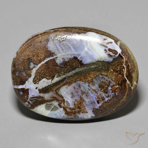 50.24ct 天然 マルチカラー ボルダーオパール, 楕円形, オペーク