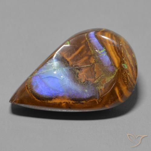 17.20ct 天然 マルチカラー ボルダーオパール, 洋梨の形, オペーク