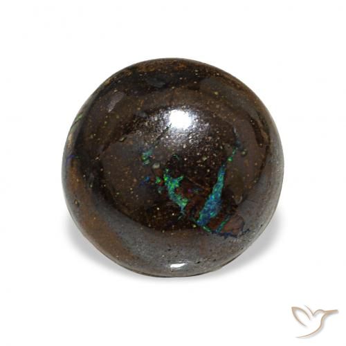 3.11ct マルチカラー ボルダーオパール, ラウンド, オペーク