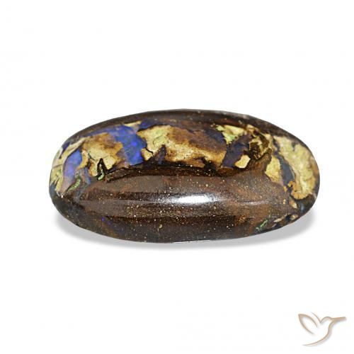 5.40カラットの天然マルチカラーボルダーオパール、楕円形、オペーク