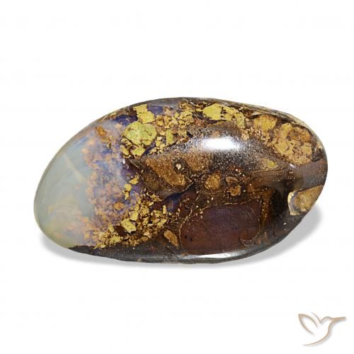 6.91カラットの天然マルチカラーボルダーオパール、ファンシー、オペーク