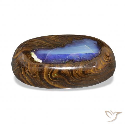 15.36カラットの天然マルチカラーボルダーオパール、楕円形、オペーク