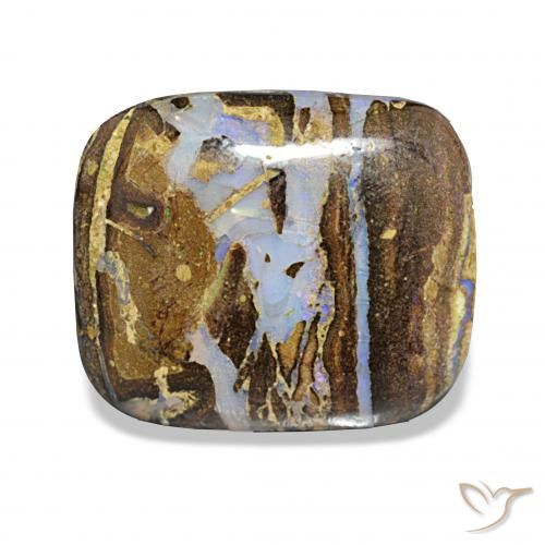 8.55カラットの天然マルチカラーボルダーオパール、クッション、オペーク