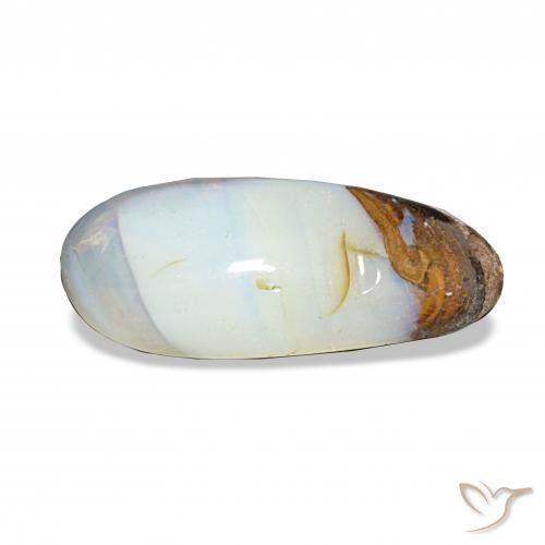 5.79カラットの天然マルチカラーボルダーオパール、ファンシー、オペーク