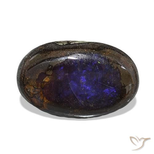 4.62カラットの天然マルチカラーボルダーオパール、楕円形、オペーク