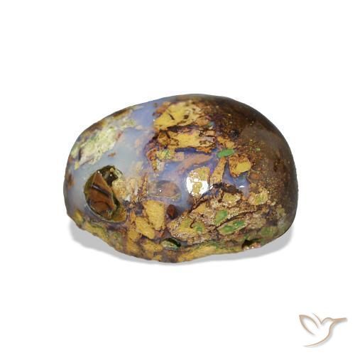 2.03カラットの天然マルチカラーボルダーオパール、ファンシー、オペーク