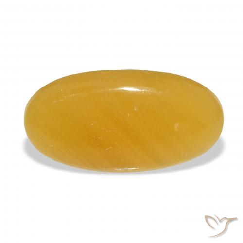 27.29ct 天然 ゴールデンオレンジ 方解石, 楕円形, 半透明