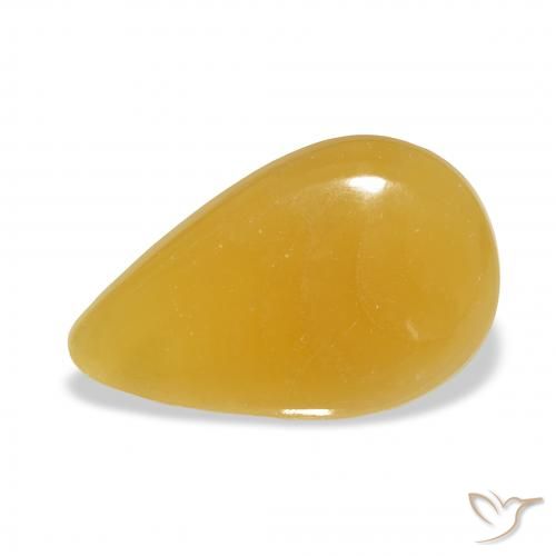 12.36ct 天然 ゴールデンオレンジ 方解石, 洋梨の形, 半透明