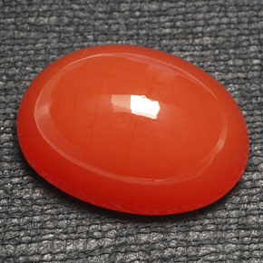 20.16カラットの天然レッドオレンジカーネリアン（19.9×14.2 mm・オーバルカット）