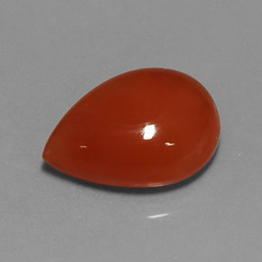 5.40カラットの天然レッドオレンジカーネリアン（14.1×10.2 mm・透明）