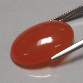 25.35カラットの天然レッドオレンジカーネリアン、透明、透明/半透明