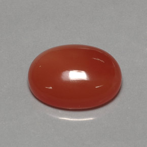17.21カラットの天然レッドオレンジカーネリアン（20.2×15.4 mm・透明）