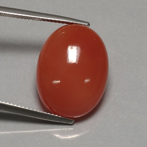 17.21カラットの天然レッドオレンジカーネリアン（20.2×15.4 mm・透明）