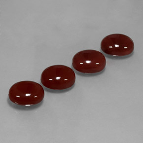 カラットの天然レッドオレンジカーネリアン（12×10 mm・オーバルカット）