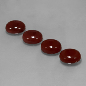 カラットの天然レッドオレンジカーネリアン（12×10 mm・オーバルカット）