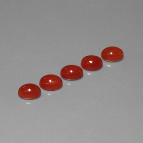 カラットの天然レッドオレンジカーネリアン（6.2×4.2 mm・透明）