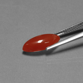 3.11カラットの天然レッドオレンジカーネリアン（15.1×7.2 mm・透明）
