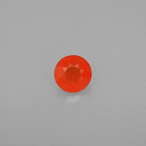 0.40カラットの天然オレンジカーネリアン（4.90 mm・透明）