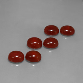カラットの天然茶色がかった赤カーネリアン（12.1×10.1 mm・オーバルカット）