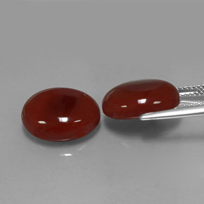 カラットの天然レッドオレンジカーネリアン（14×12.1 mm・オーバルカット）