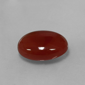 5.28カラットの天然レッドオレンジカーネリアン（13.7×10 mm・オーバルカット）
