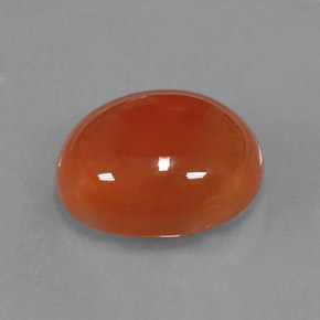 4.54カラットの天然オレンジカーネリアン（12.2×10.2 mm・透明）