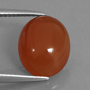 4.06カラットの天然オレンジカーネリアン（12.1×10 mm・オーバルカット）
