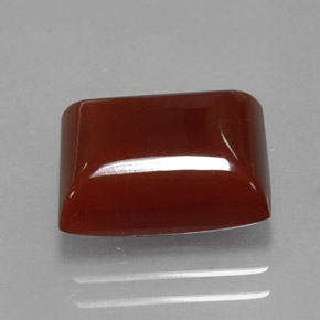 5.78カラットの天然レッドオレンジカーネリアン（12.1×10.1 mm・バゲット）