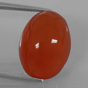 15.49カラットの天然オレンジカーネリアン（18.5×13.5 mm・透明）