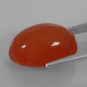 15.49カラットの天然オレンジカーネリアン（18.5×13.5 mm・透明）
