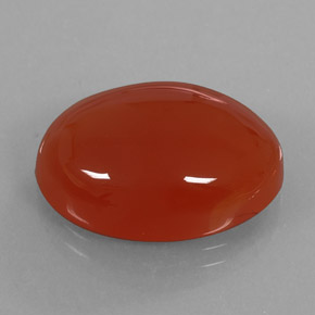 17.01カラットの天然レッドオレンジカーネリアン（20.3×15.4 mm・オーバルカット）