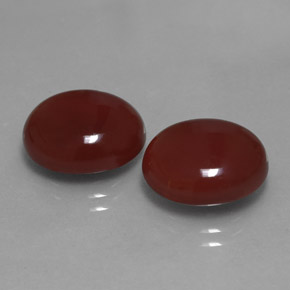 カラットの天然茶色がかった赤カーネリアン（13.1×11.1 mm・オーバルカット）