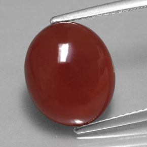 6.11カラットの天然オレンジカーネリアン（13.1×11.1 mm・オーバルカット）