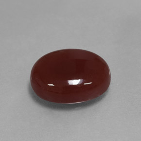 5.81カラットの天然赤みがかった茶カーネリアン（13.1×11.1 mm・オーバルカット）