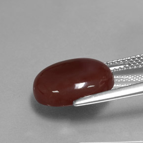 5.81カラットの天然赤みがかった茶カーネリアン（13.1×11.1 mm・オーバルカット）