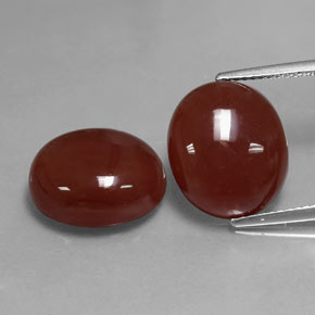 カラットの天然赤みがかった茶カーネリアン（14.1×12.1 mm・オーバルカット）