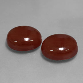 カラットの天然赤みがかった茶カーネリアン（14.1×12.1 mm・オーバルカット）