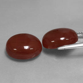 カラットの天然赤みがかった茶カーネリアン（14.1×12.1 mm・オーバルカット）