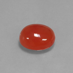 3.68カラットの天然レッドオレンジカーネリアン（10.9×9.1 mm・オーバルカット）