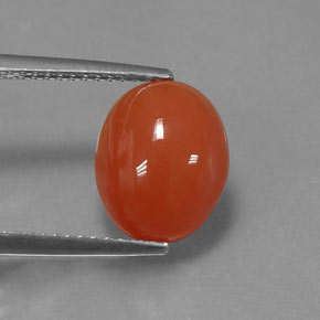 3.33カラットの天然レッドオレンジカーネリアン（11.1×9.1 mm・オーバルカット）
