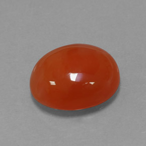 3.43カラットの天然レッドオレンジカーネリアン（11.3×9.3 mm・透明）