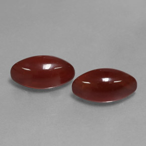 カラットの天然レッドオレンジカーネリアン（12.1×6.2 mm・マーキス）