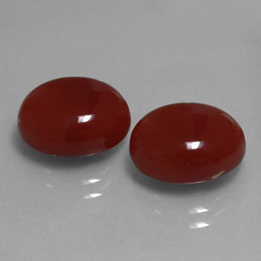 カラットの天然レッドカーネリアン（11×9.1 mm・オーバルカット）
